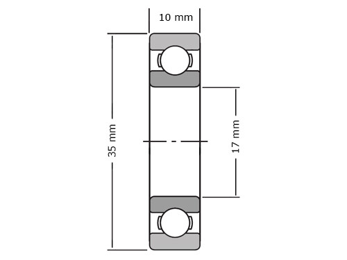 6003 1RS Groefkogellager Div