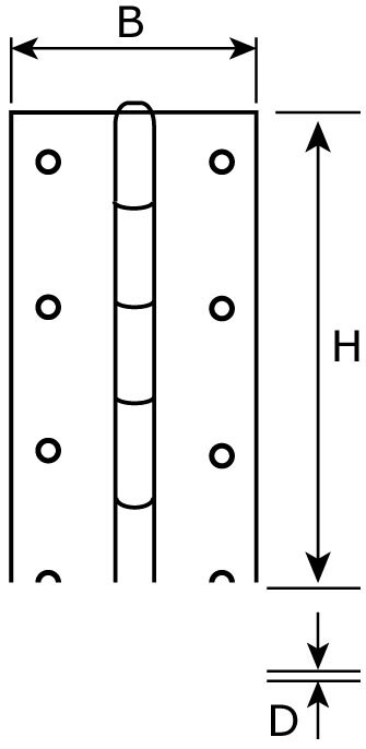 Pianoscharnier 32mm RVS 100cm